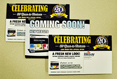 riteway's variable data printing postcard and direct mailing with clear dry ink